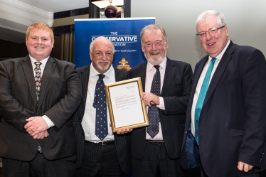 Local Agent Alex Hall, Worcestershire and Warwickshire Chairman Brian Tustain, Stratford Chairman Richard Hobbs and Party Chairman Patrick McLoughlin